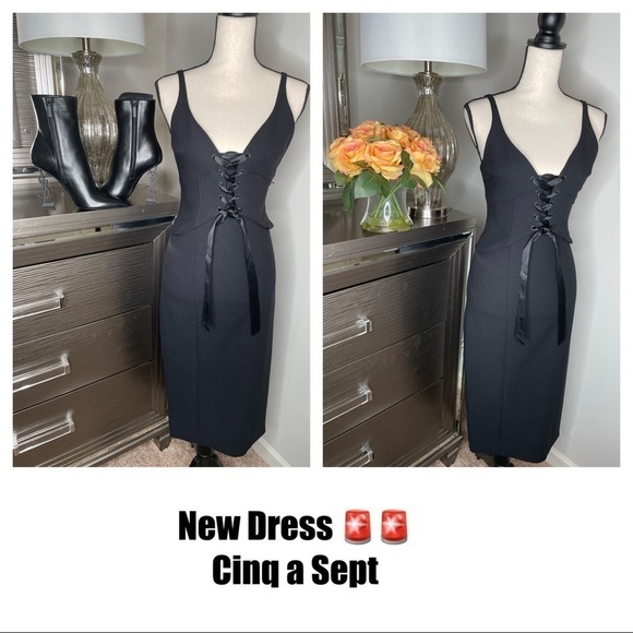 𝅺NWT Cinq A Sept “Demia” Bustier Midi Dress - Picture 1 of 13